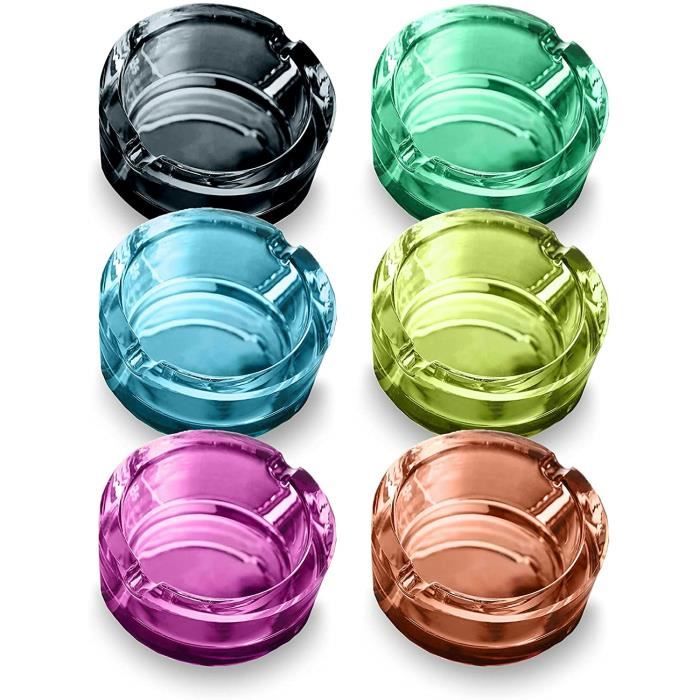 Lot De 2 Cendriers Ronds En Verre Pour Intérieur Ou Extérieur