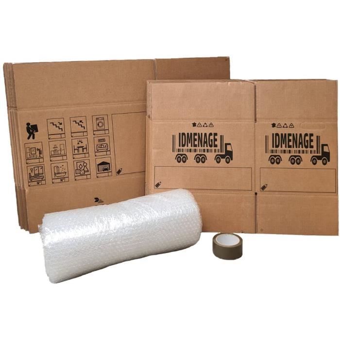 Fournitures Déménagement écologiques Kit De Déménagement T2 - Cartons Double épaisseur Fabriqués En France - 20 Cartons Papier Bulle Ruban Cartons Marron écologiques Fournitures Déménagement écologiques Kit De Déménagement T2 - Cartons Double épaisseur Fabriqués En France - 20 Cartons Papier Bulle Ruban Cartons Marron écologiques