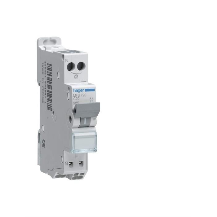 Disjoncteur Phase+Neutre ABB 2A 4.5kA - Courbe C Pour Protection Équipements Domestiques