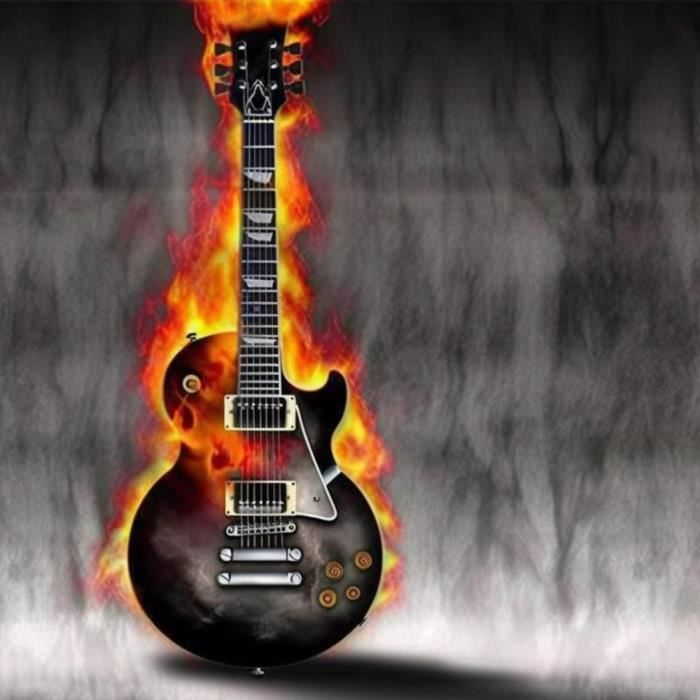 5D Diamond Painting Diy Kits Feu De Guitare, Peinture Abstraite