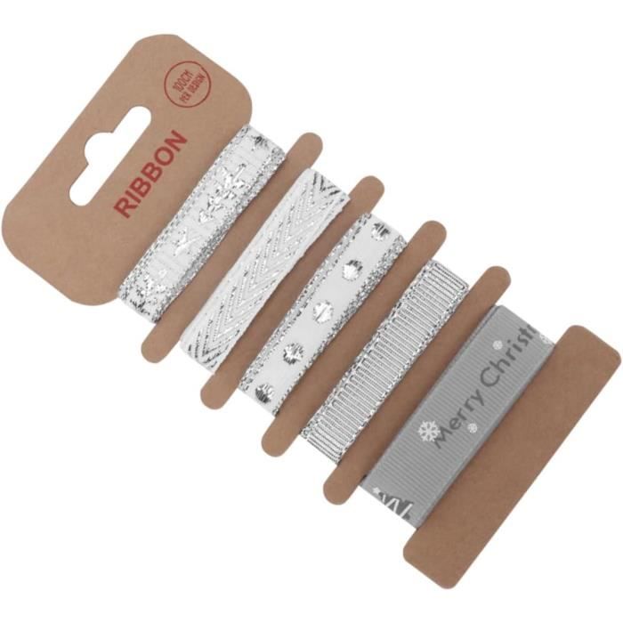 AIEX 6 Roll Ruban De Noël, Ruban Satin Or De Noël Câblés Pour L'emballage Du Cadeau, Ruban D'or Pour Les Décorations De Noël De Bricolage, Largeur De 6.35cm, Longueur De 5.5m