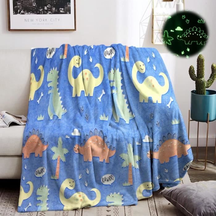 Couverture Souple Pour Lit, Canapé, Dinosaure Mignon, Hiver, Chaud, Douillet, Cadeau De Noël Pour Enfants 100x140cm - Maison