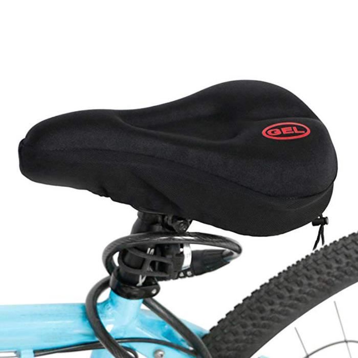 Nouveau coussin de silicone de vélo plus large coussin souple vélo  couverture de selle de siège en gel de silice - Noir_EAX924 - Cdiscount  Sport