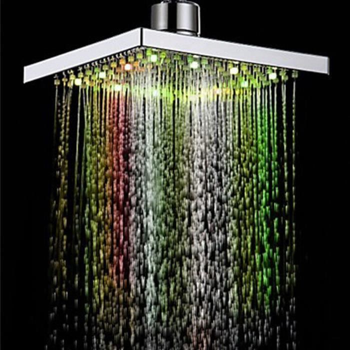 Lecteur De Code Barres Douchette Led Automatique Changement De Douche à Tête Carrée Lumière Deau De Pluie 26home Salle De Bain