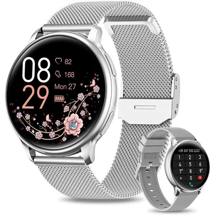 LIGE Montre Connectée Femme Avec Appels Bluetooth,100+Modes Sportifs IP68 Étanche Montre Connectée Avec Fonction Féminine Fréquence Cardiaque Sommeil Podomètre,Smartwatch Pour IOS Android