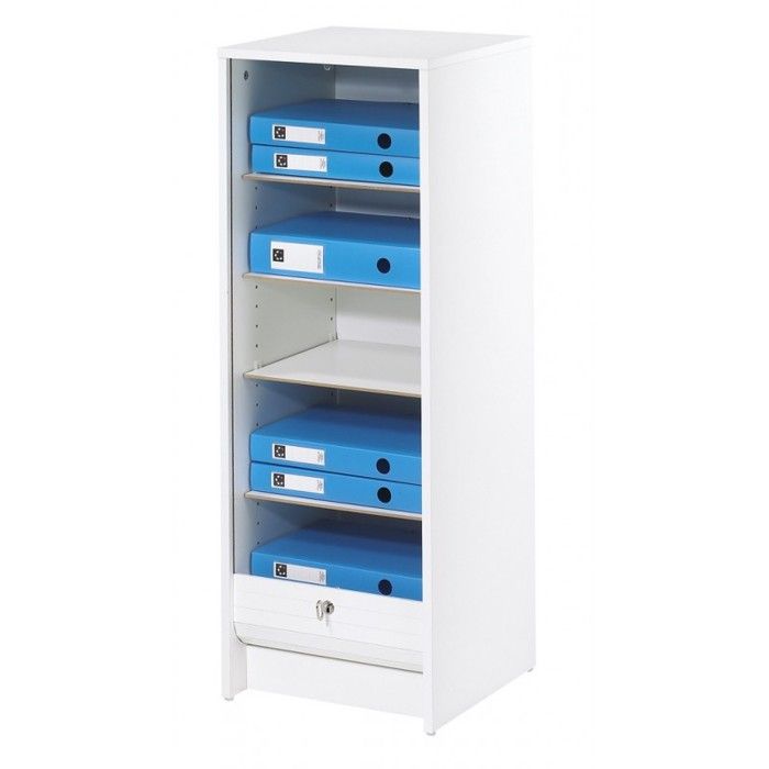 Classeur à Rideau Blanc 5 Niches Serrure 37 8 x 103 8 x 38 4 cm - Blanc - L 37.8 x l 38.4 x H 103.8 cm Classeur à Rideau Blanc 5 Niches Serrure 37 8 x 103 8 x 38 4 cm - Blanc - L 37.8 x l 38.4 x H 103.8 cm