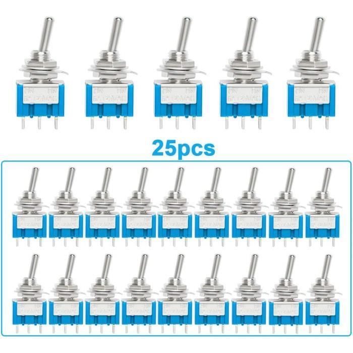 Aexit 2Pcs 250VAC 15A 125VAC 3A 6 Slide Rocker Switch