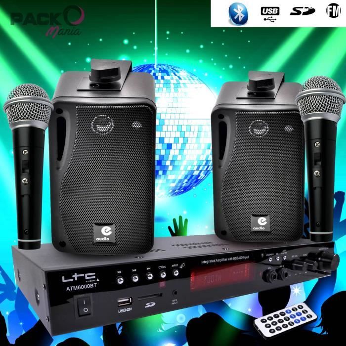 Machine Karaoké Portable Avec 2 Micros Sans Fil - Haut-parleur Bluetooth, Lumières LED, Batterie Longue Durée - Pour Fêtes à La Maison