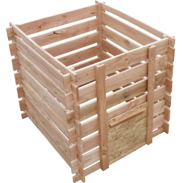 Composteur en bois double compartiment, vente au meilleur prix