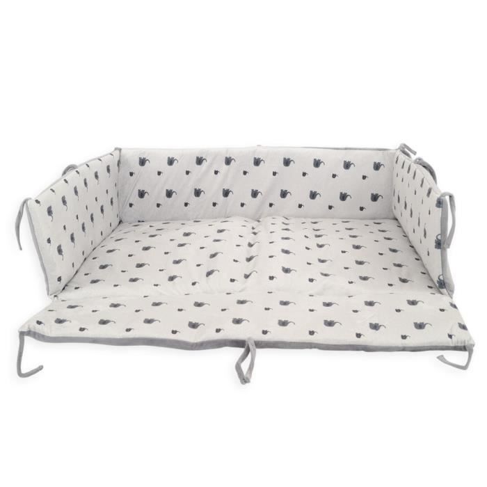 Tour De Parc Avec Tapis 75 X 95 Cm Elephant Gris Cdiscount Puericulture Eveil Bebe