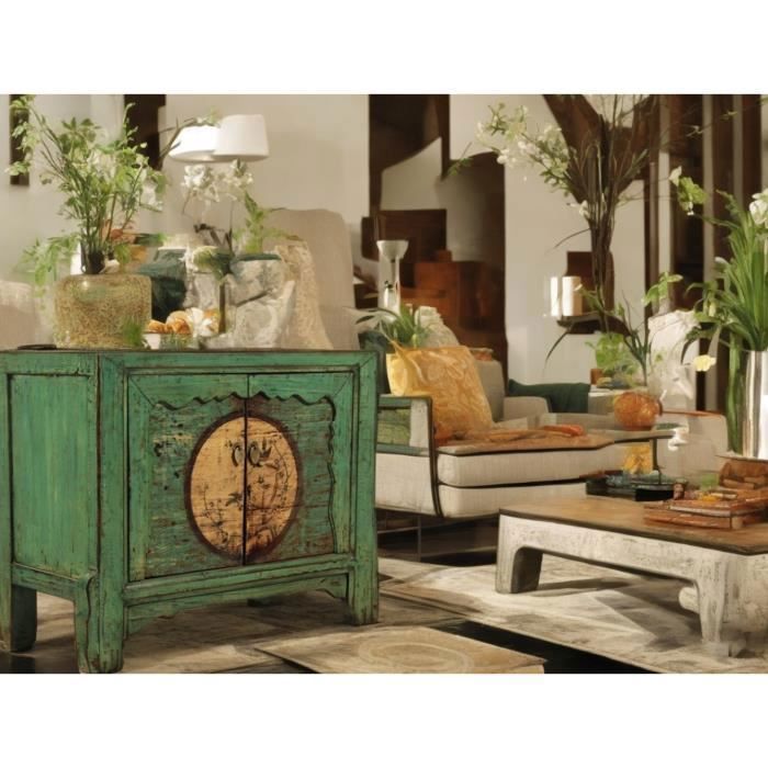 Meuble De Nuit Chinois Oriental – Laque Rouge, 1 Tiroir – Style Asie – Palazzo INT