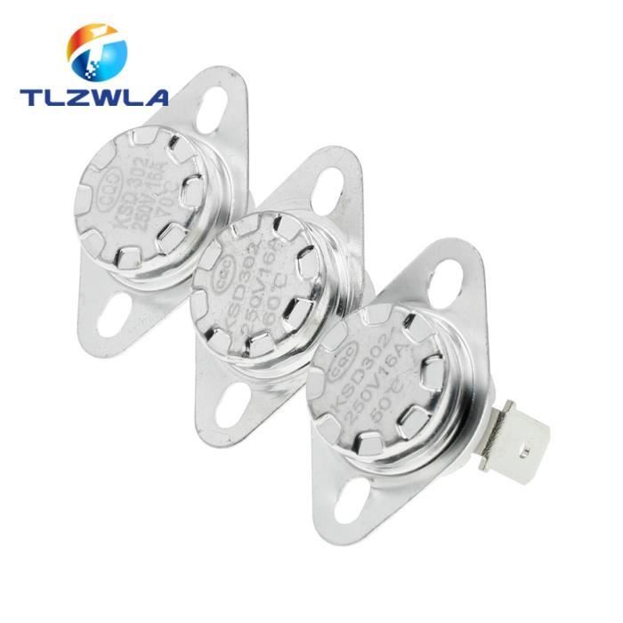 Thermostat Manuel KSD301 16A 250V - Contact Normalement Fermé - Plage 45-300°C - Pour Chauffage, Appareils électriques