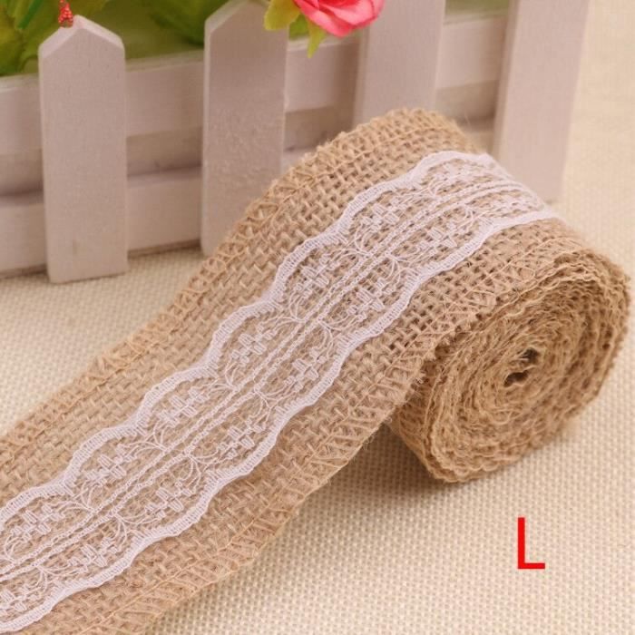 ROULEAUX DE JUTE Avec Dentelle 2M De Longueur Parfaits Pour Emballage