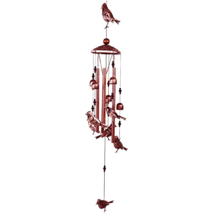 Figurine d'oiseau en métal carillon à vent, cloche à vent suspendue,  sonnette à vent pour intérieur extérieur jardin patio - Cdiscount Jardin