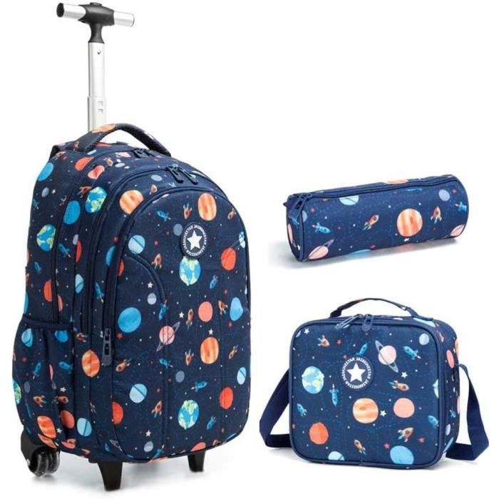 Sac à Dos Cartable Trolley Grande Capacité Durable Mixte