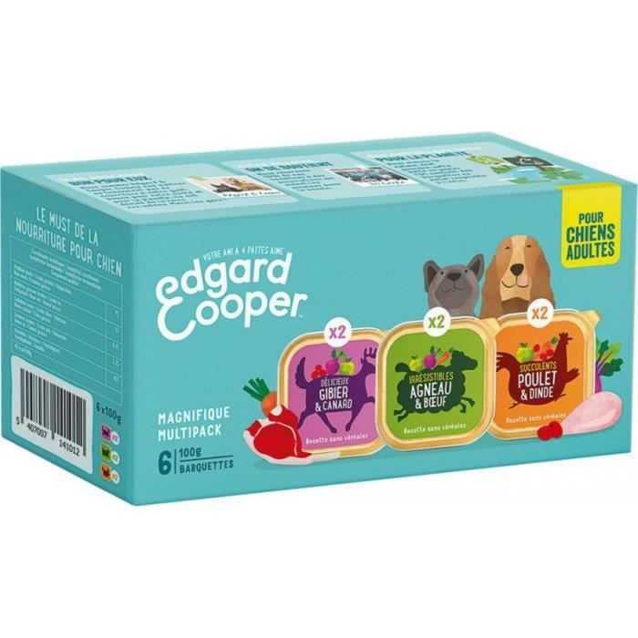 Pâtée pour chien - Edgard Cooper Assortiment - 6 x 100 g - Lot 600 g - Pâtée humide Pâtée pour chien - Edgard Cooper Assortiment - 6 x 100 g - Lot 600 g - Pâtée humide