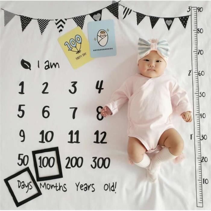 Tapis D Eveil Tapis De Jeu Bebe Accessoires De Photographie Infantile Nordique Bebe Jours Creatifs Mois Ans Type 24 100x100cm Cdiscount Puericulture Eveil Bebe