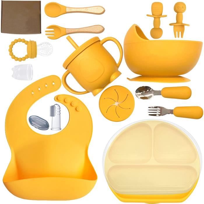 Set Vaisselle Bébé Suavinex Silicone - 4 Pièces Avec Ventouse - Compatible Lave-vaisselle Et Micro-ondes
