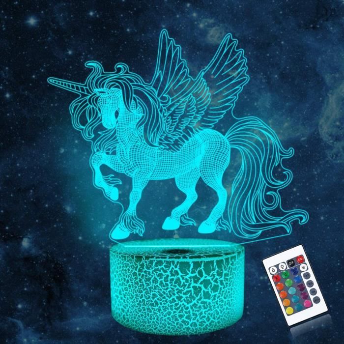Lampe 3D - Illusion Optique - 16 Couleurs - Télécommande - Tactile