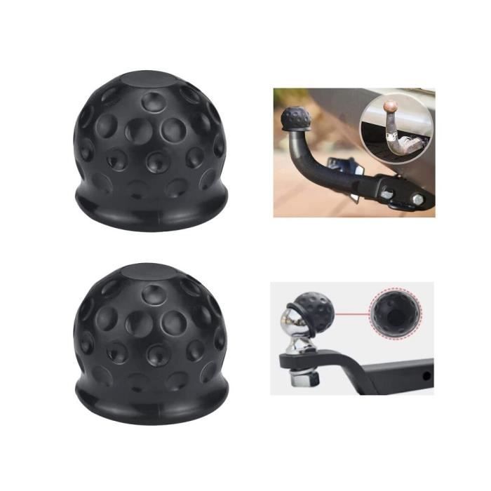 Cache Boule Attelage 50mm Moollyfox - 2 Pièces Noir Protection Remorque