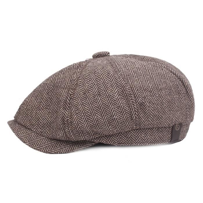Beret Couleur Unie Vintage Gavroche Chapeau Octogonal Cap Mode Nouveau Simple Adulte Casquette Hommes Chapeaux Béret