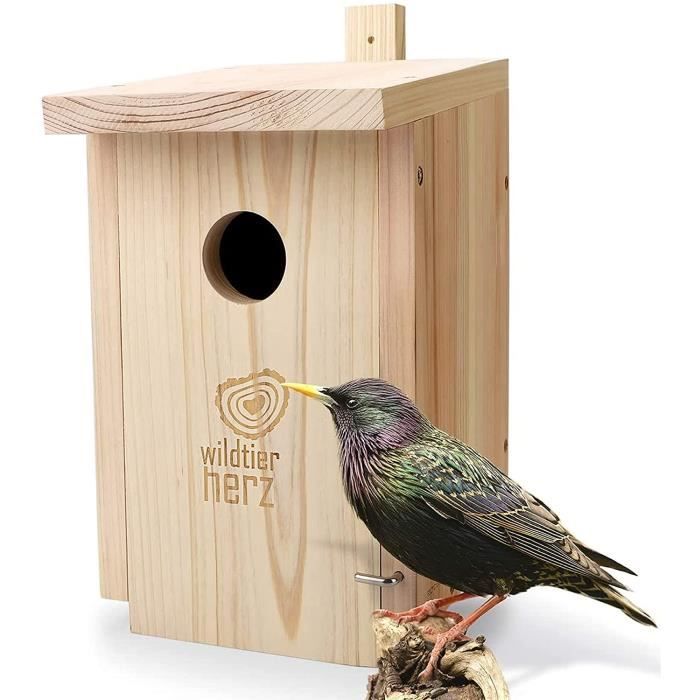 Nichoirs Pour Oiseaux Extérieur - Lot De 4 Maisons Avec Protection Métallique Et Verrous - Entrée 3,8 Cm - Pour Mésanges, Rouges-gorges Et Petits Oiseaux