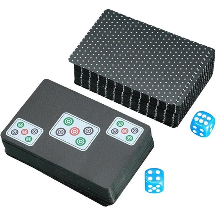 Jeu De 148 Cartes Mahjong Dorées Sur Fond Noir – Cartes Épaisses, Silencieuses Et Ultra-Portables Pour Soirées Et Voyages