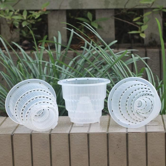 10 Pièces Pot Orchidée Transparent Pot Plastique Plante 9Cm Pot