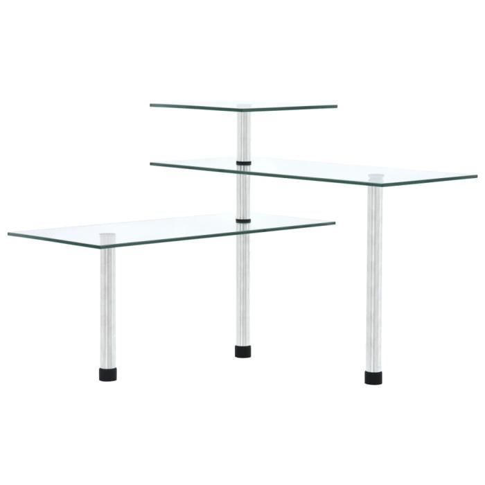 Étagère dangle de cuisine - Lv.life - 3 niveaux - Verre trempé - Acier inoxydable - Design contemporain