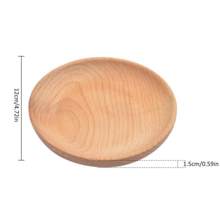 Assiette Ronde En Bois D'acacia 15cm - Bol à Salade, Décoration Table Artisanale