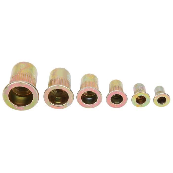 50 écrous Rivetés M5 – Tête Plate Moletée, Fileté, Zingué, Uxcell – Insert Pour Tôles