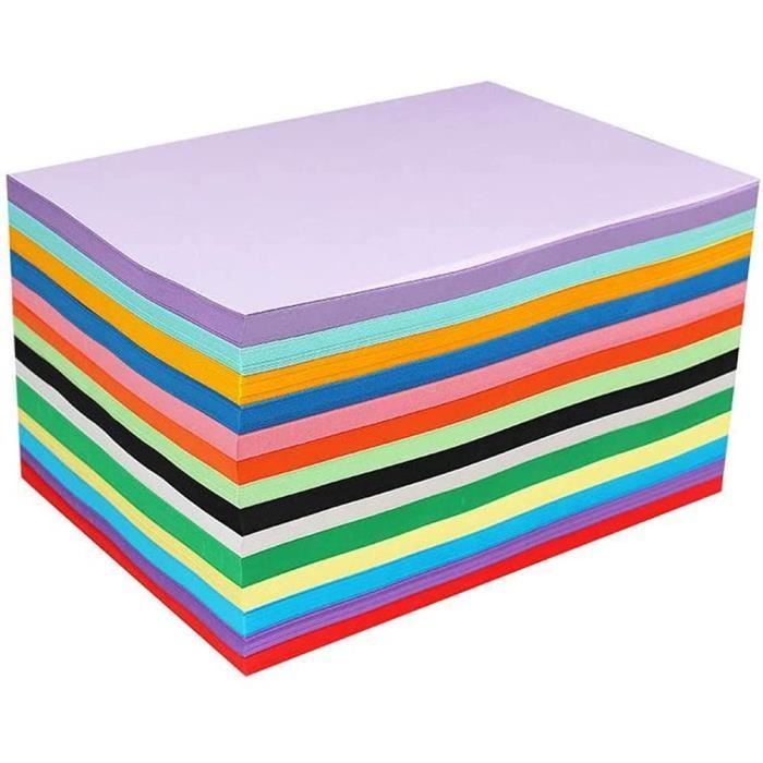 A4 papier couleur feuilles,100pcs cartonnées ​couleur A4 cartes colorées Papier Cartonné Coloré 210x297mm feuilles de papier origami