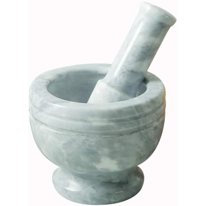 Mortier Et Pilon En Marbre Noir 7,6 Cm - Fait Main, Pour Cuisine - Broyer épices, Herbes, Ail - Nettoyage Facile - 6