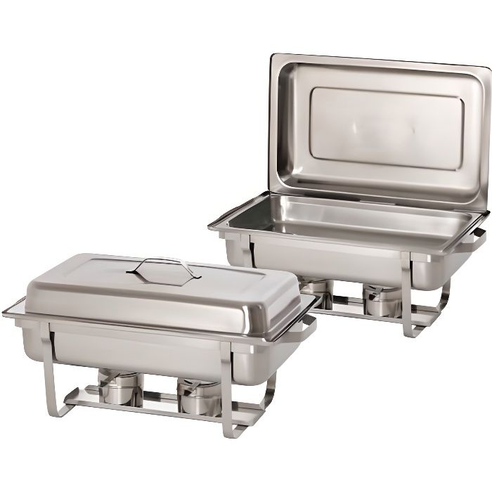 Chafing Dish GN 1/1 Twin Pack Set - Bartscher - Acier inoxydable - Empilables
