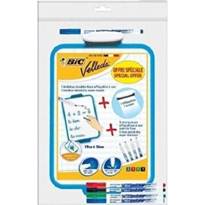 1 Ardoise Velleda 19x26cm Effacette 5 Feutres Fins Cdiscount Beaux Arts Et Loisirs Creatifs