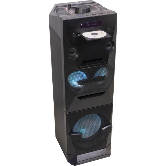 BOOSTPOWERSOUND500CD Enceinte active 3 voies à LED 10"/25 cm avec lecteur CD, Bluetooth & 2