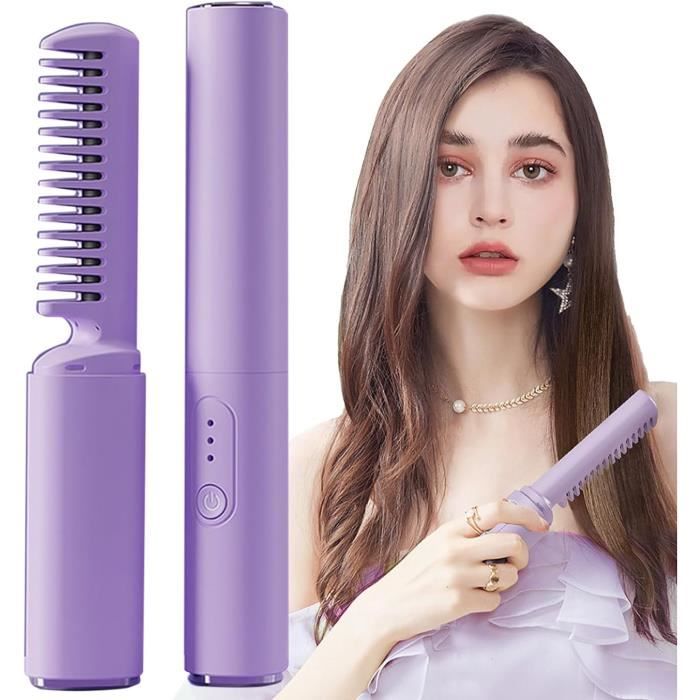 Brosse Lissante Chauffante Électrique - Lissage Instantané, Soin Des Cheveux (Neuf)