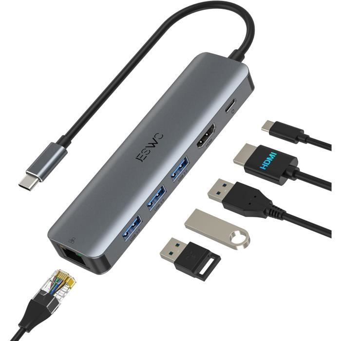Acer Hub USB C, Adaptateur USB C Vers HDMI 4K Avec PD 100W, Lecteur De