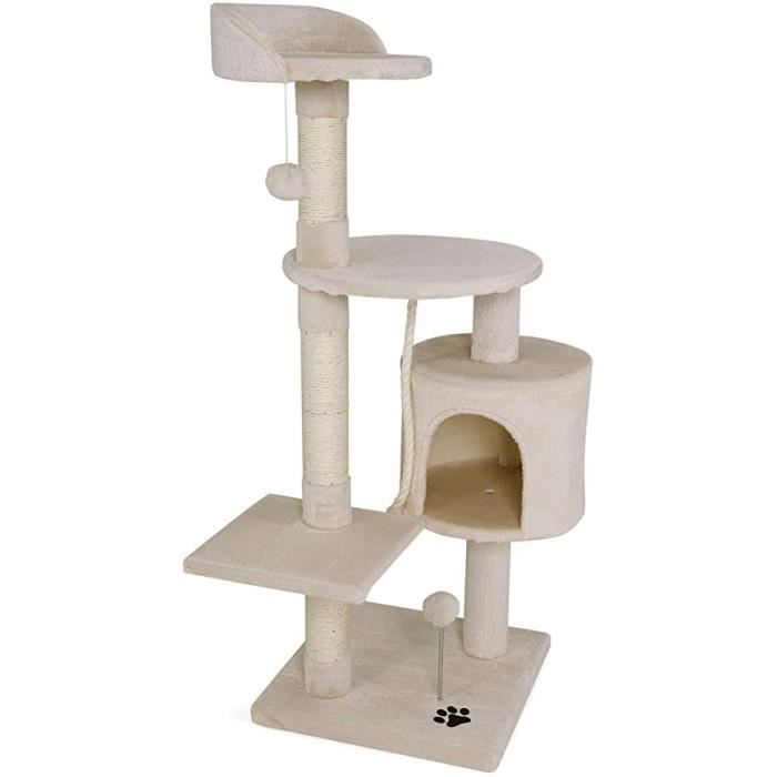 Meilleurs prix pour Arbre à chat - DIBEA - 67 x 55 x 112 cm - Griffoir et Centre d'Activités - Beige