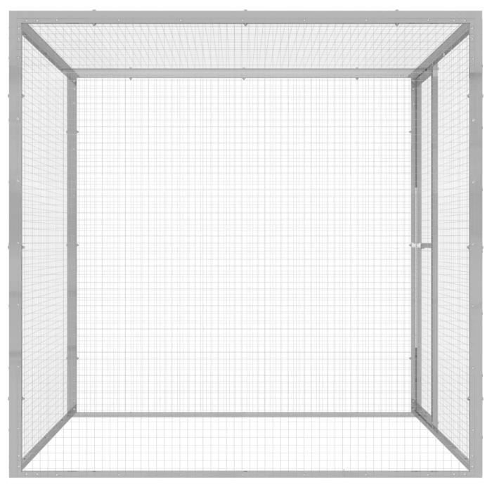 Cage pour chat - Dilwe - 15x15x15 m - Acier galvanisé - Extérieur - Montage facile