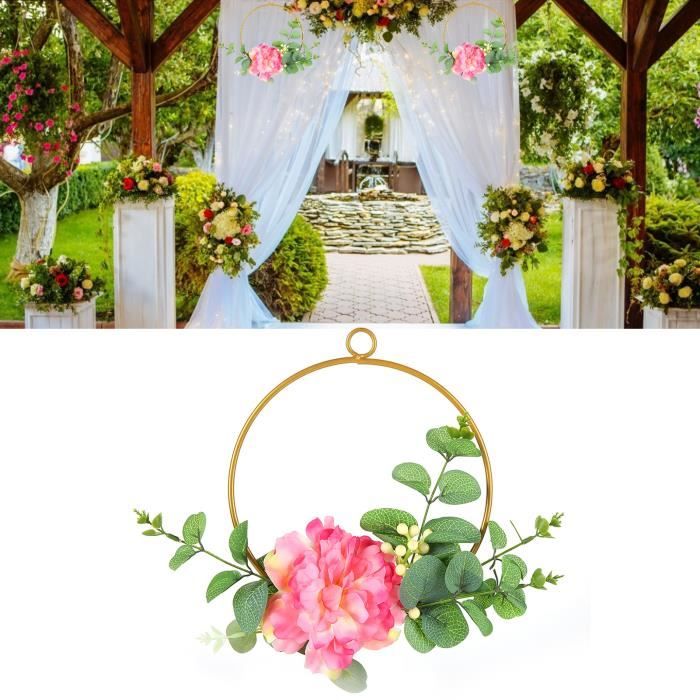 Couronne Fleurs Artificielles Sharplace - Décoration Porte Pivoine Main 30 Cm Printemps-Été