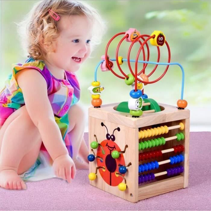 6 En 1 Ensemble De Jouet Educatif Bebe Enfant 1 Ans Perle Labyrinthe En Bois Maison Multi Jeu Cdiscount Jeux Jouets