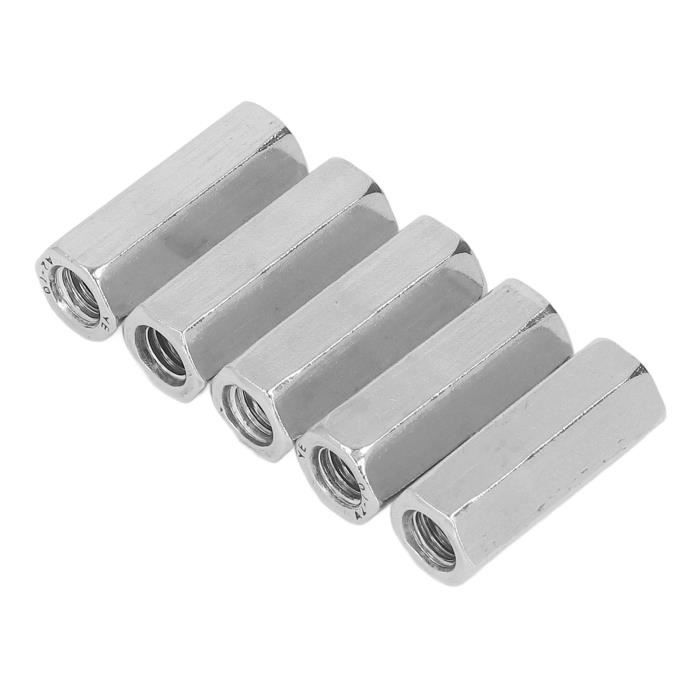 Lot De 30 écrous D'accouplement Hexagonaux 1/4-20 X 7/8" - Acier Zingué - Neuf USA