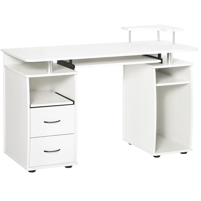 Klihome Bureau en L avec Étagère de Rangement, Table de Travail, Bureau