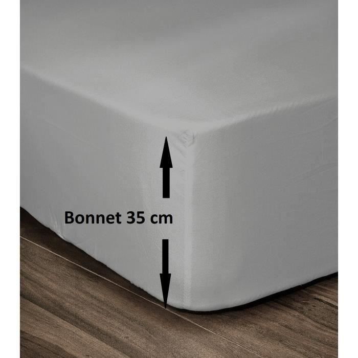 Gris Protège Matelas 1 Personne avec Grande Bonnet 35 cm pour Matelas Épais Hansleep Drap Housse en Microfibre Brossé 90x190 cm Certifié Oeko-TEX®