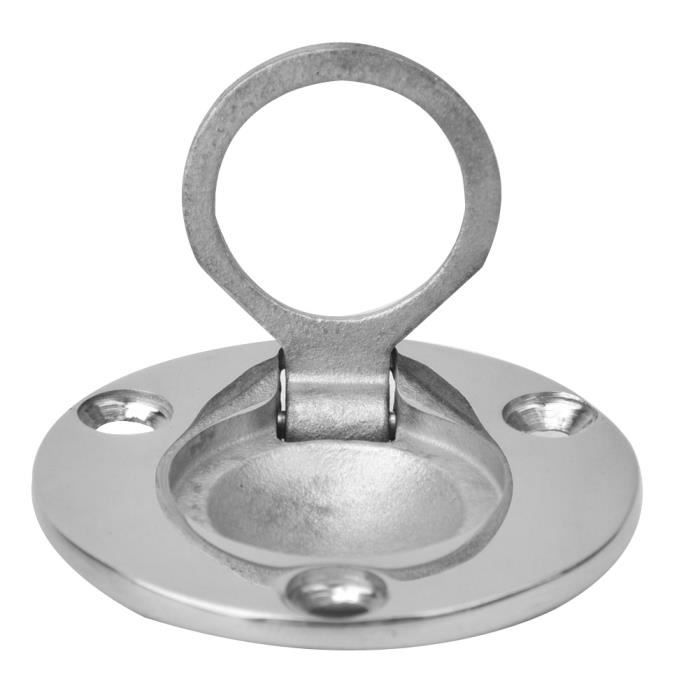 Anneau De Levage Affleurant 76 Mm En Acier Inox 316 – Poignée Carrée Pliable Pour Trappe Bateau