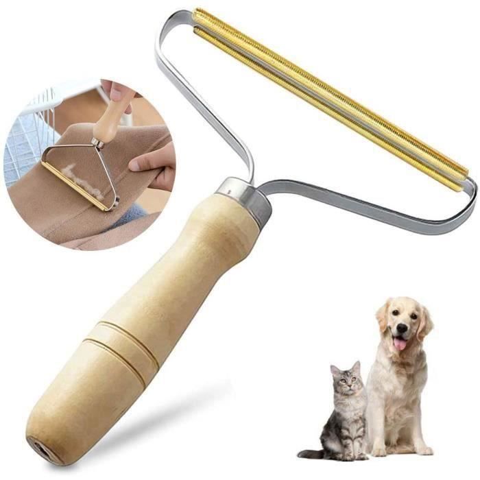 Rasoir Anti-Bouloche Manuel En Bois - Brosse à Peluches - Pour Vêtements, Canapé, Tapis - Écologique - 1