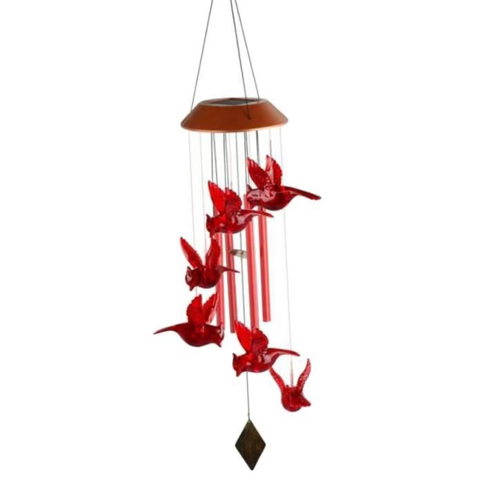 Carillon éolien Solaire En Forme De Colibri Pour L'extérieur, Idéal Comme Cadeau Pour Maman