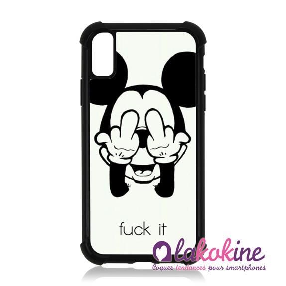 Coque Silicone Renforcee Pour Iphone Xr Mickey Doigt D Honneur Cdiscount Telephonie