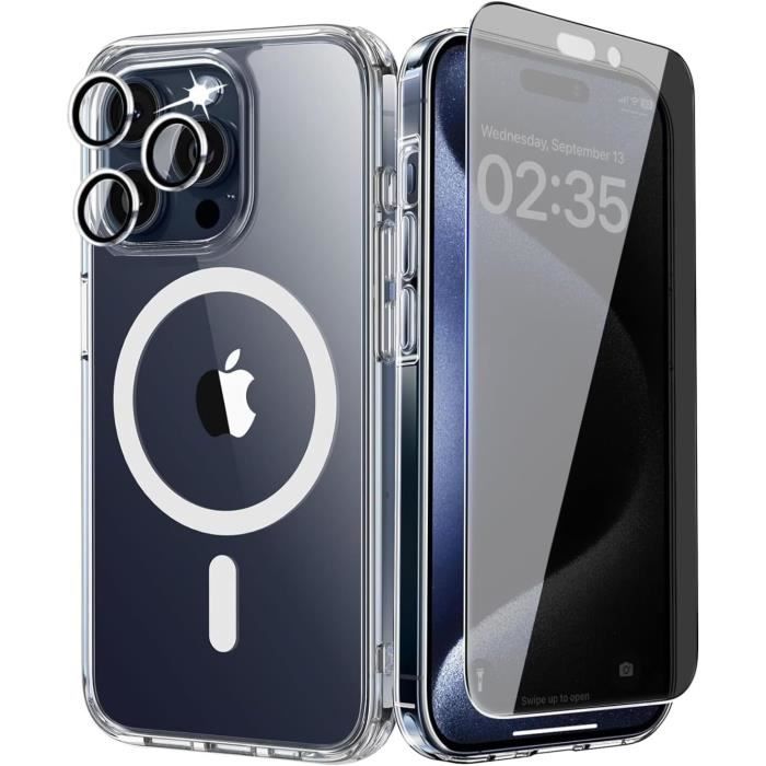 Coque Silicone Transparente Pour IPhone 13/14/15 (Pro, Mini, Plus, Max) + 2 Protections écran - Neuf - Marque Massilia Tech